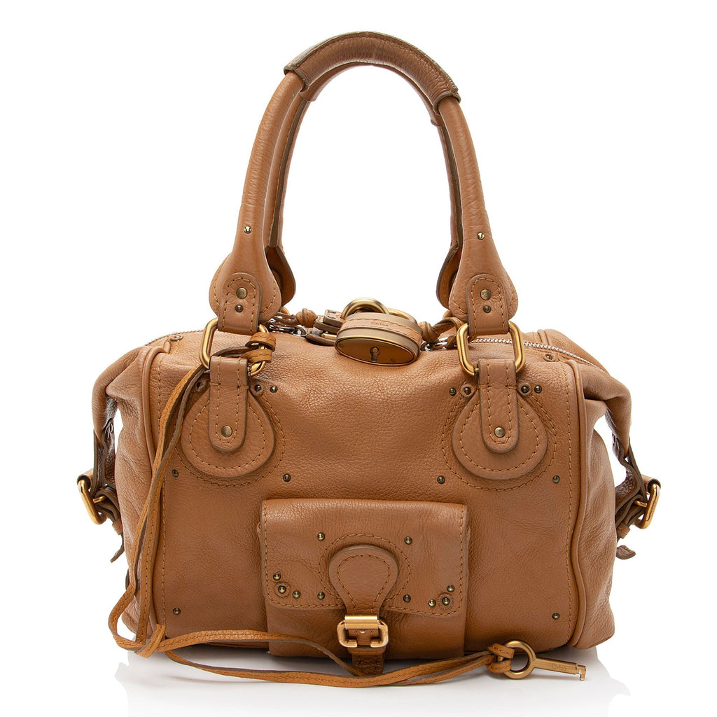 Chloe Leather Paddington Front Pocket Satchel (SHF-8K8YZv)