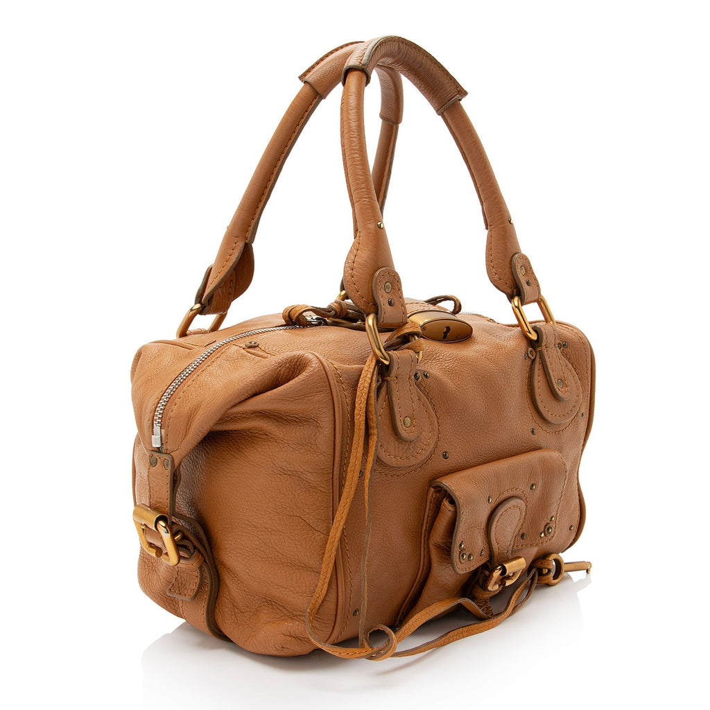 Chloe Leather Paddington Front Pocket Satchel (SHF-8K8YZv)