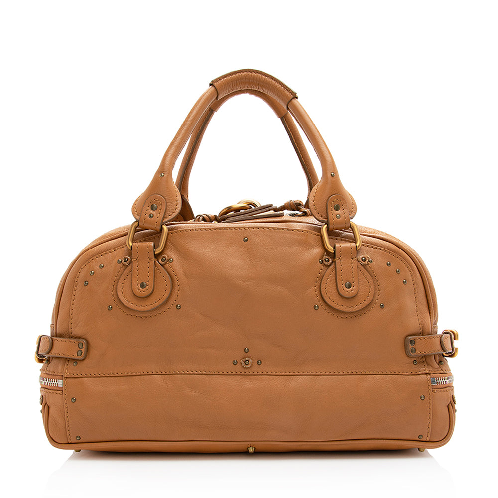Chloe Leather Paddington Zippered Medium Satchel (SHF-20073)
