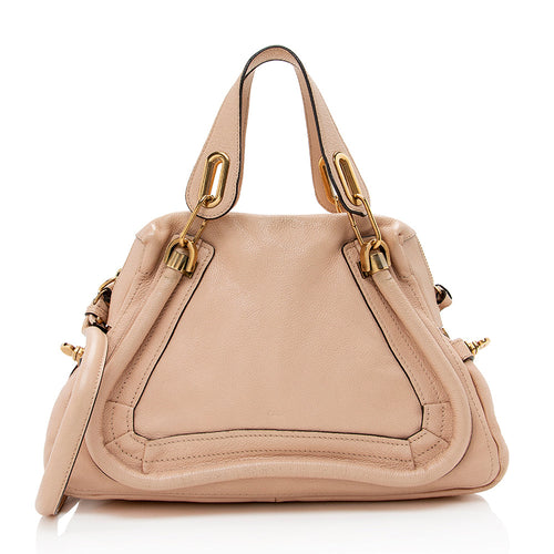 Chloe Leather Paraty Medium Satchel (SHF-17346)