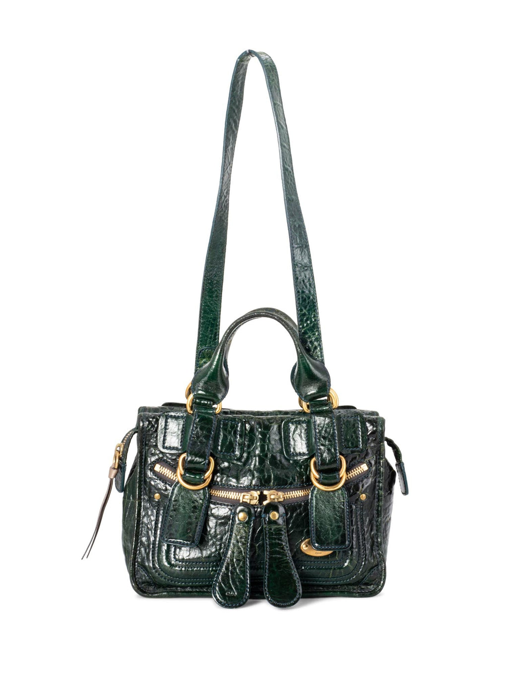 Chloe Leather Top Handle  Bag Green