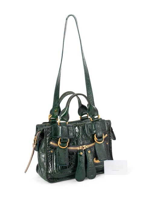 Chloe Leather Top Handle  Bag Green