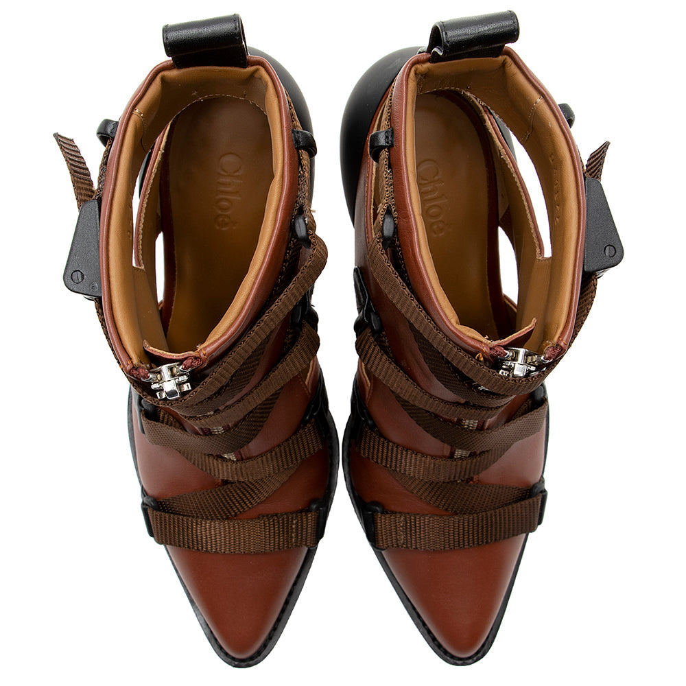 Chloe Leather Tracy Ankle Boots - Size 6.5 / 36.5 (SHF-18837)