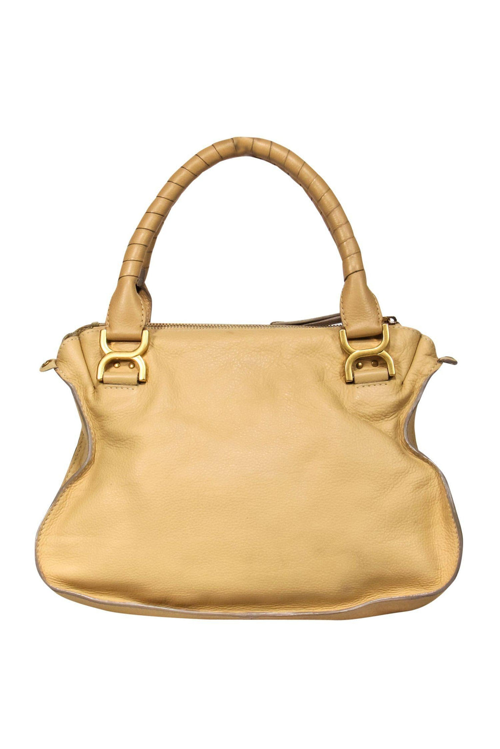 Chloe - Light Yellow Pebbled Leather "Marcie" Convertible Satchel