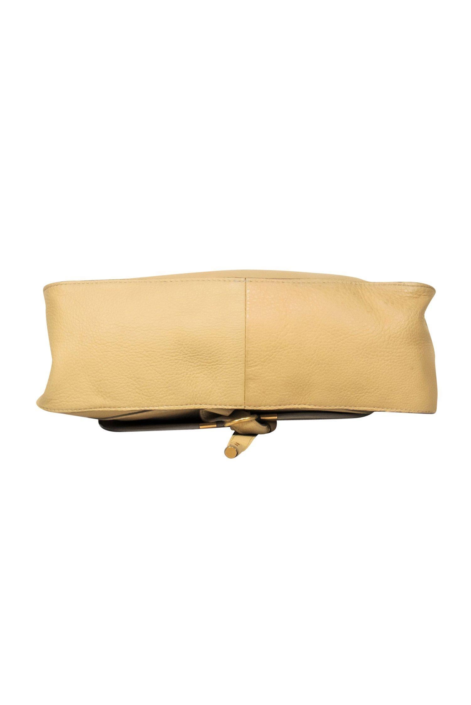 Chloe - Light Yellow Pebbled Leather "Marcie" Convertible Satchel