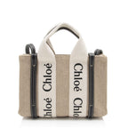 Chloe Linen Canvas Woody Mini Tote (SHF-5WdQnO)