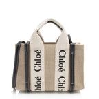 Chloe Linen Canvas Woody Mini Tote (SHF-5WdQnO)