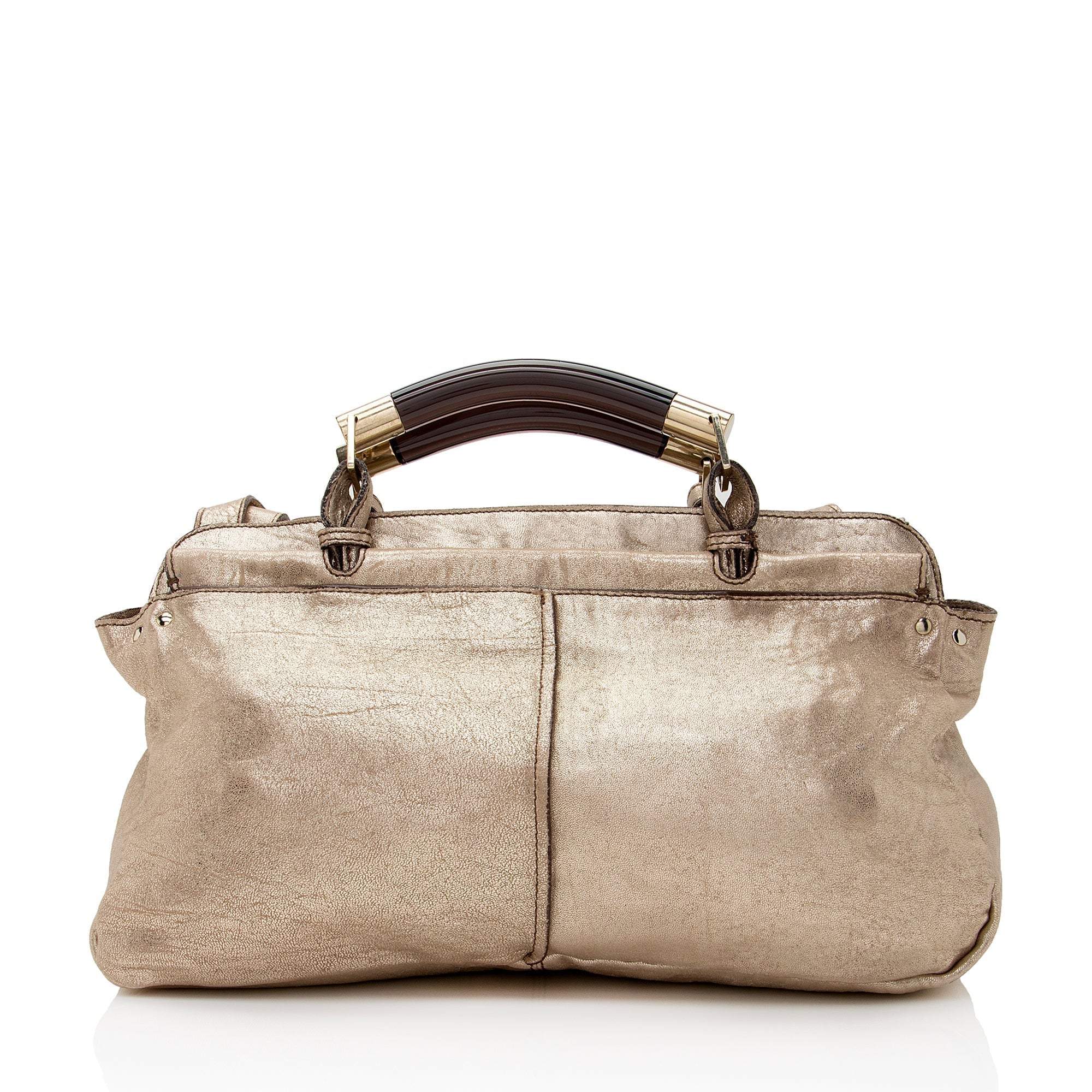 Chloe Metallic Lambskin Saskia Medium Satchel (SHF-22482)