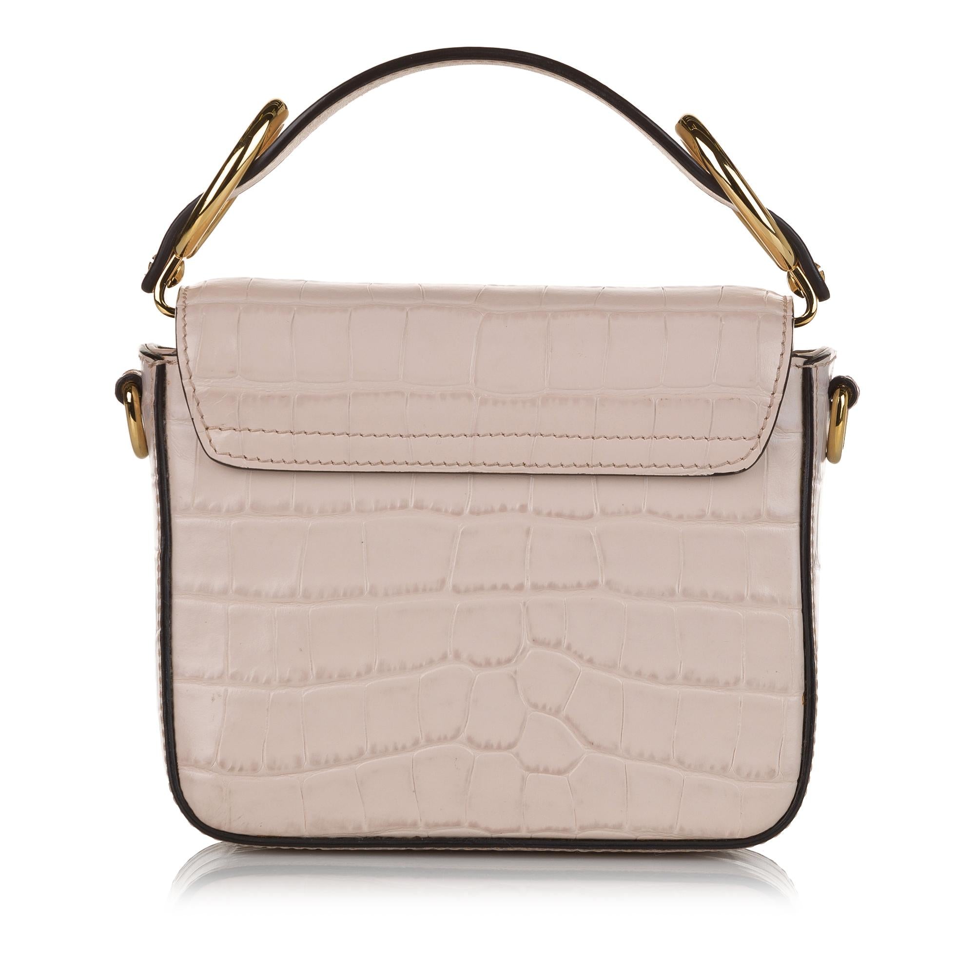 Chloe Mini C Embossed Leather Satchel (SHG-33404)