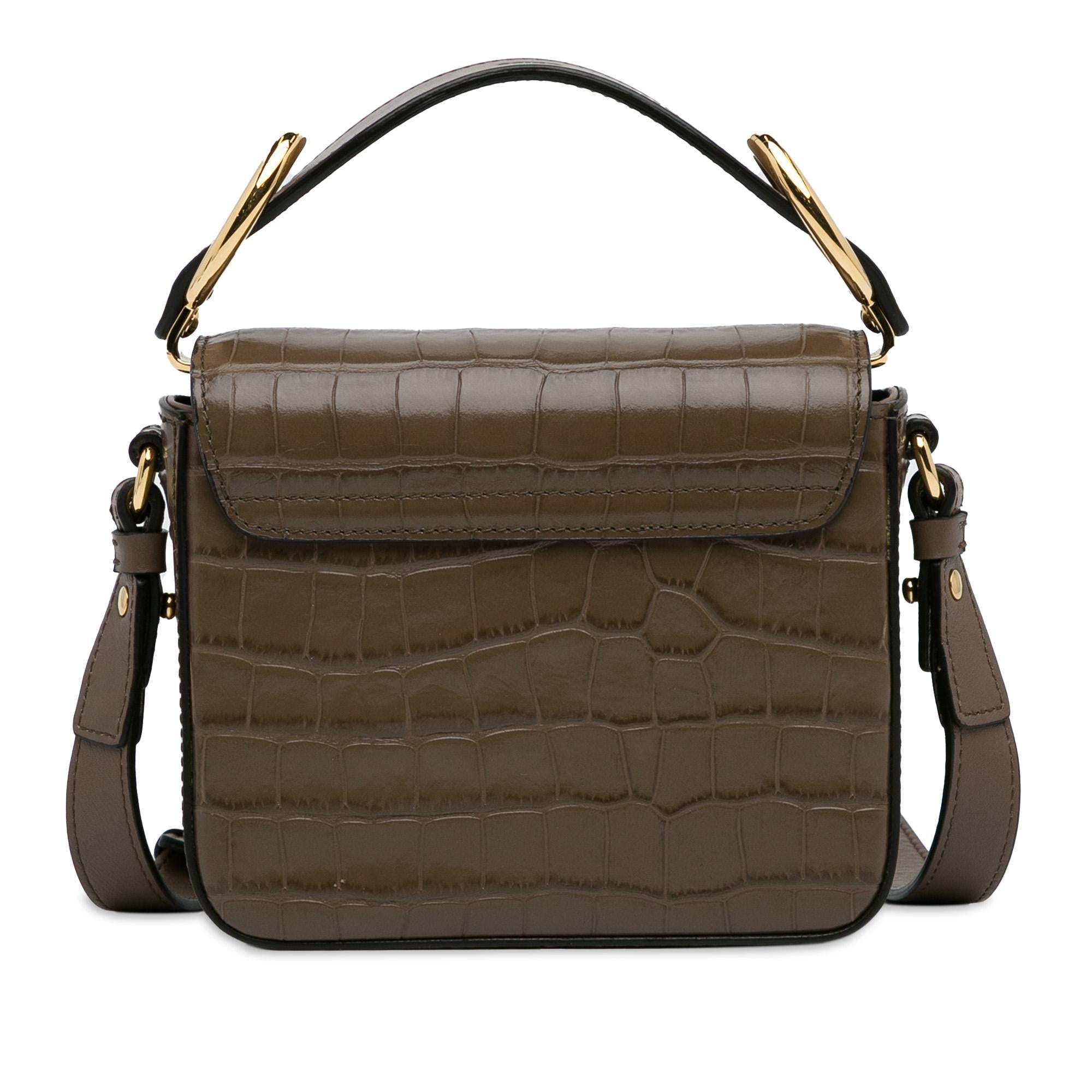 Chloe Mini C Embossed Leather Satchel (SHG-mgwxli)