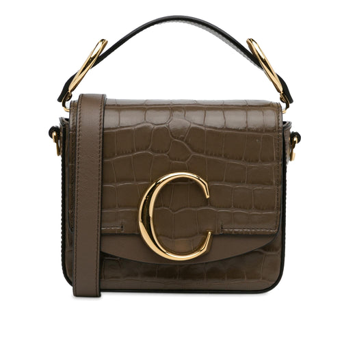 Chloe Mini C Embossed Leather Satchel (SHG-mgwxli)