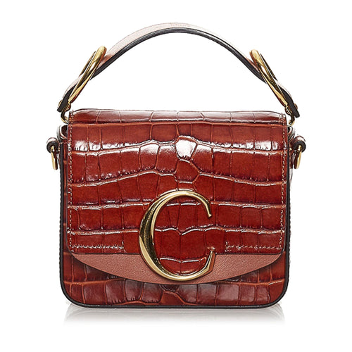 Chloe Mini C Leather Satchel (SHG-30740)