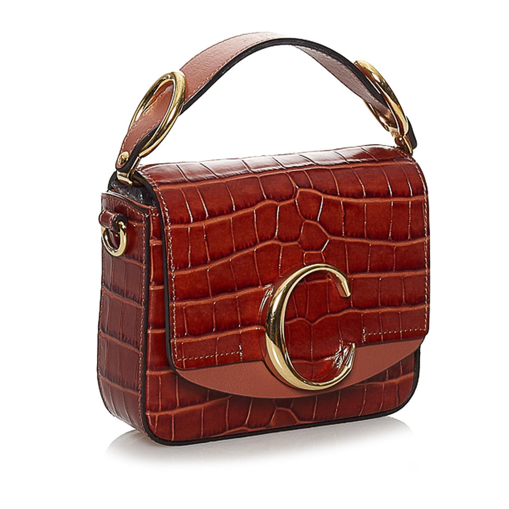 Chloe Mini C Leather Satchel (SHG-30740)