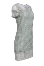 Chloe - Mint Green Shift Dress w/ Embroidered Overlay Sz S