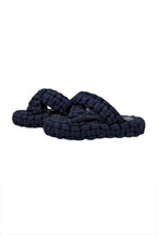 Chloe - Navy Woven Braided "Kamy" Platform Slide Sandals Sz 7