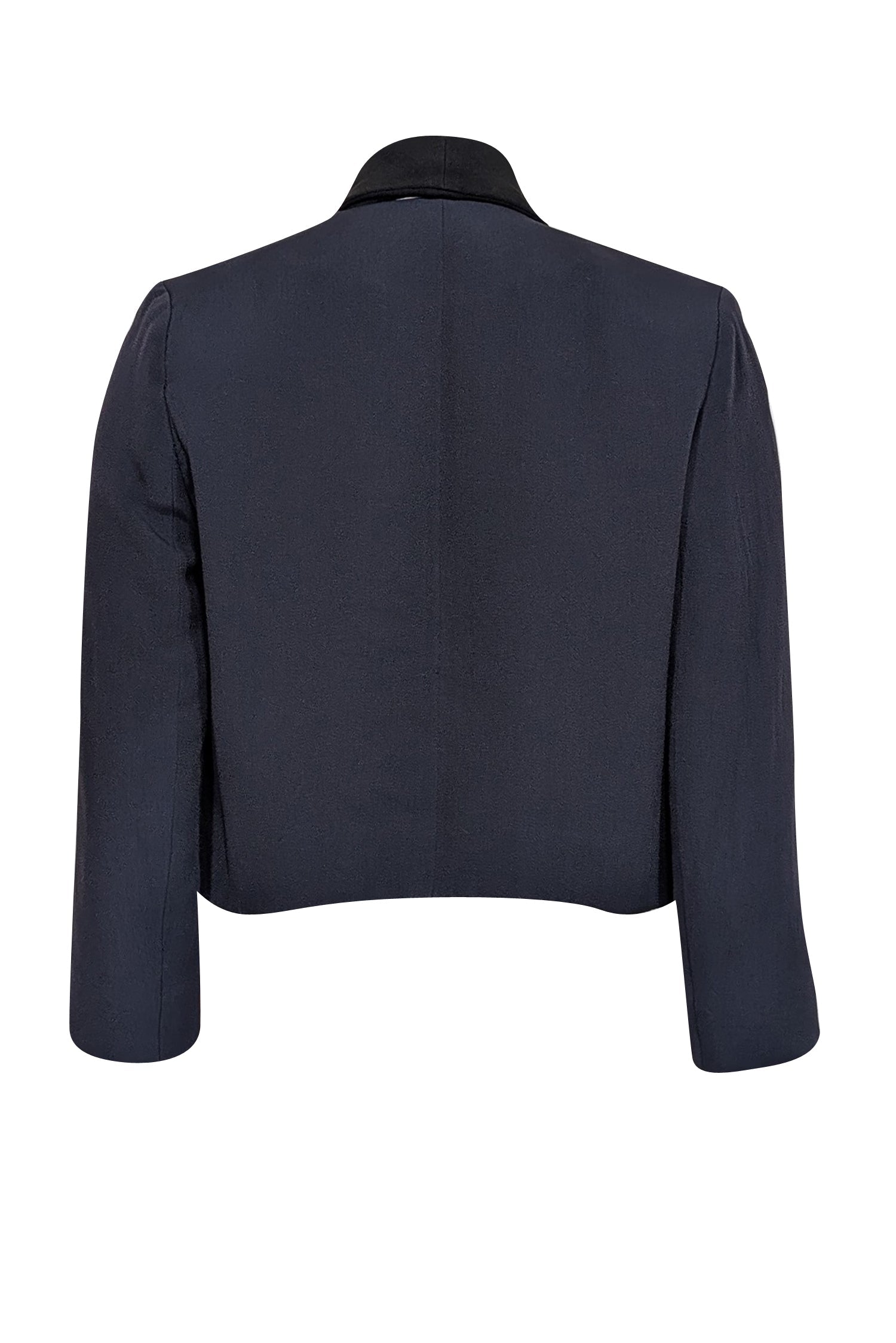 Chloe - Navy w/ Black Lapel Cropped Blazer Sz M