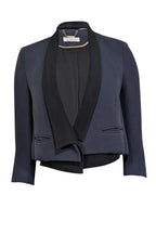 Chloe - Navy w/ Black Lapel Cropped Blazer Sz M