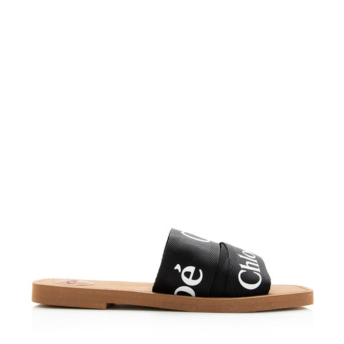 Chloe Nylon Logo Slide Sandals - Size 11 / 41 (SHF-19969)