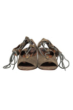 Chloe - Olive Suede Lace-Up Wedge Sandals Sz 7