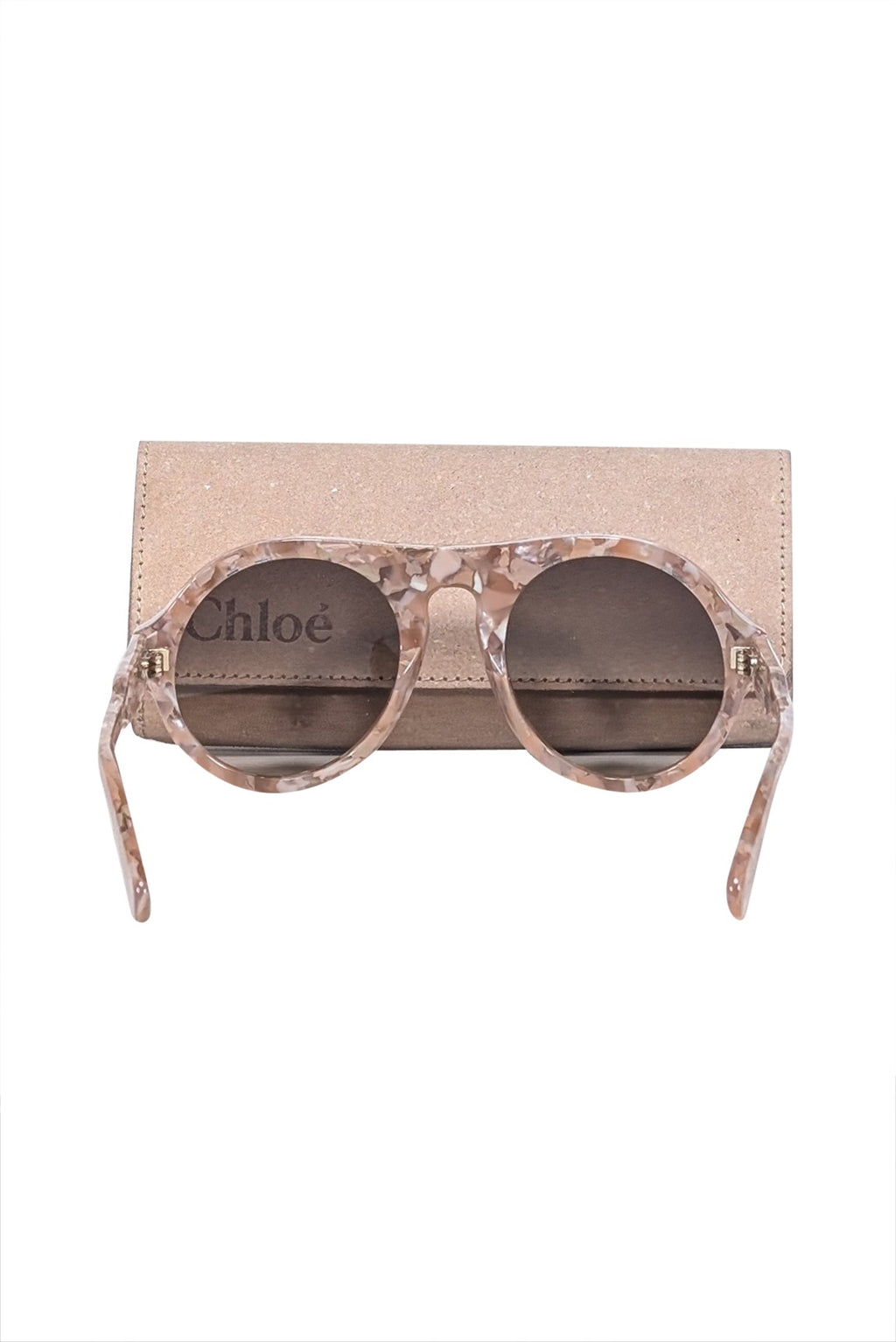 Chloe - Pink Recycled Acetate Round Sunglasses