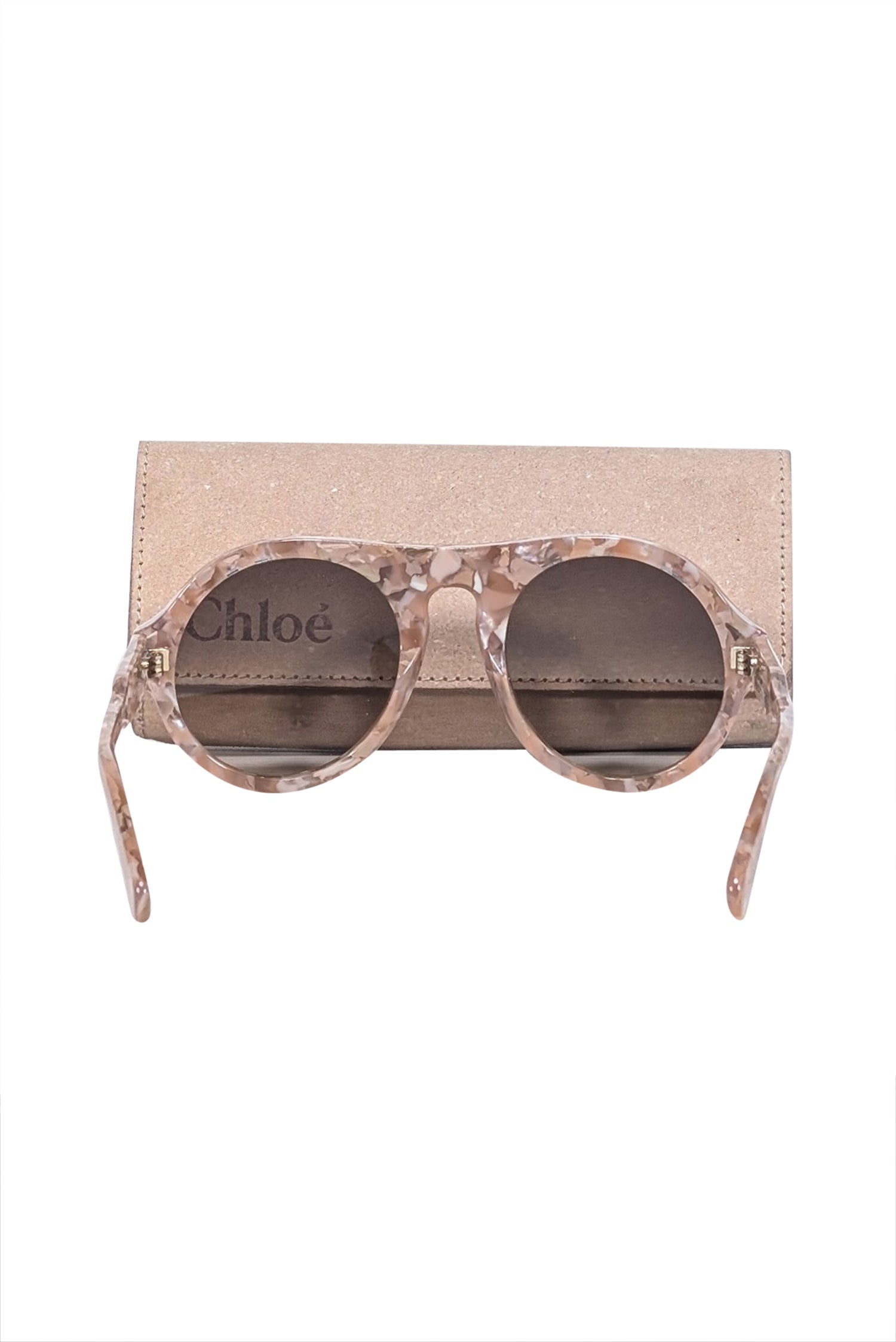 Chloe - Pink Recycled Acetate Round Sunglasses