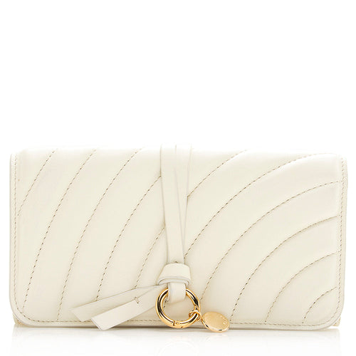 Chloe Quilted Leather Alphabet Wallet (SHF-20287)
