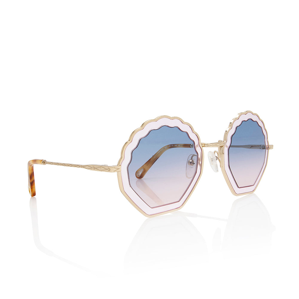 Chloe Round Scalloped Sunglasses (SHF-18226)