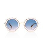 Chloe Round Scalloped Sunglasses - FINAL SALE (SHF-18227)