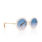 Chloe Round Scalloped Sunglasses - FINAL SALE (SHF-18227)