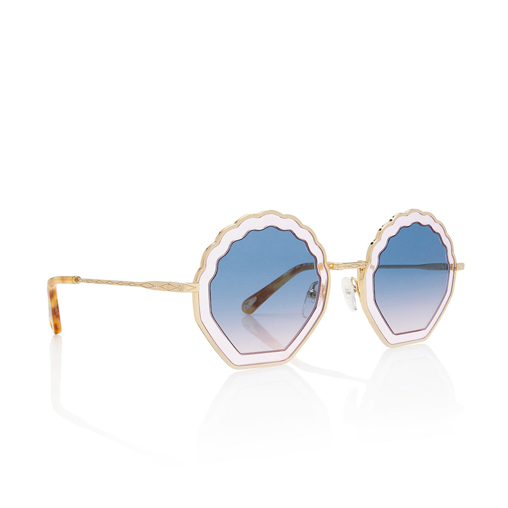 Chloe Round Scalloped Sunglasses - FINAL SALE (SHF-18227)
