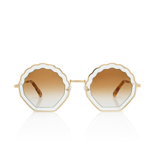 Chloe Round Scalloped Sunglasses (SHF-18228)
