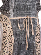 Chloe Runway Sequin Metallic Knit Mini Dress Grey Beige