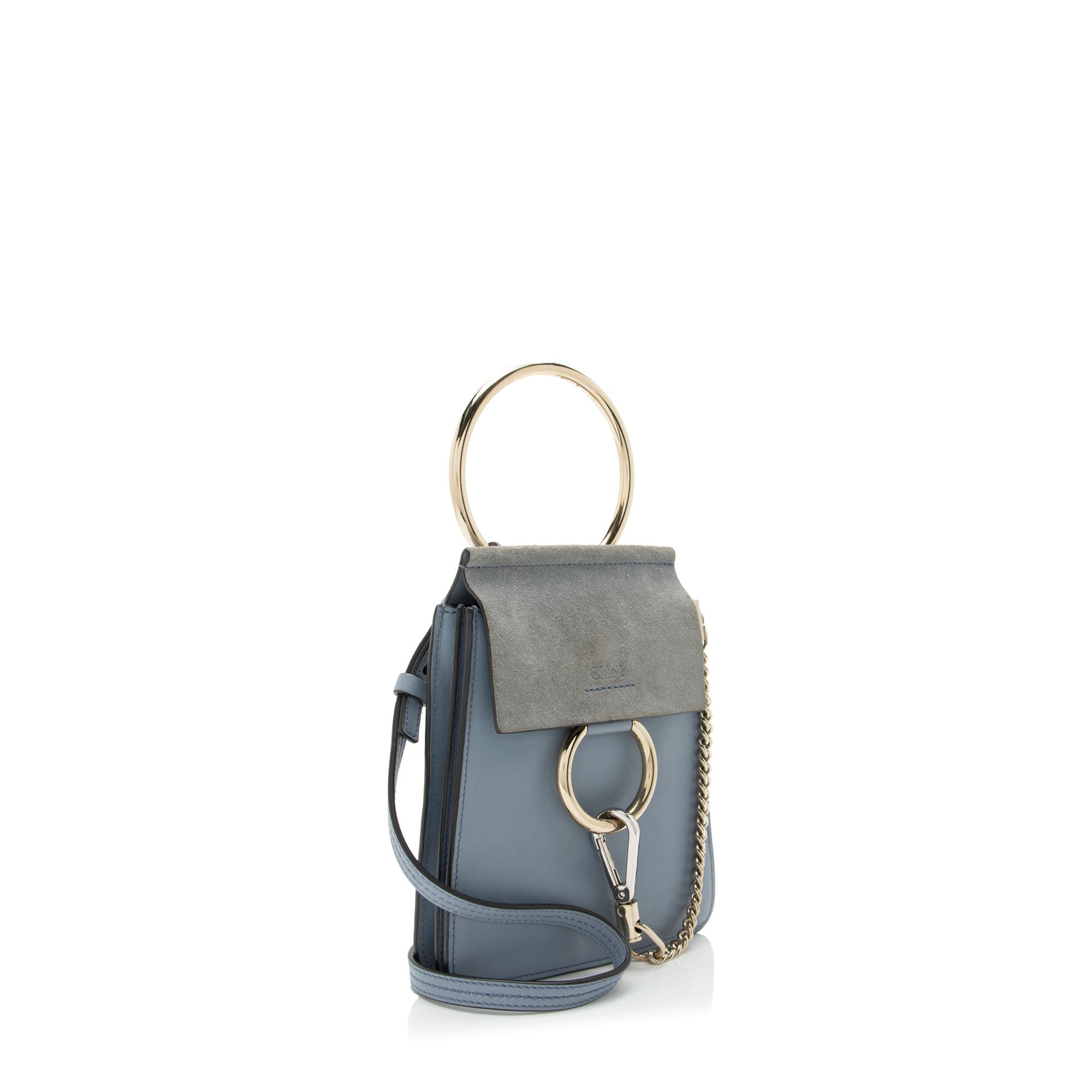 Chloe Suede Calfskin Faye Mini Bracelet Bag (SHF-M6mAJI)