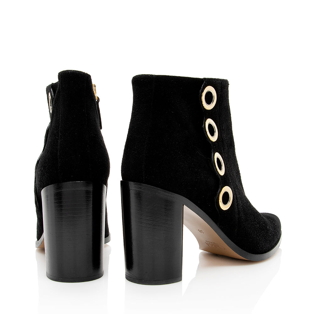 Chloe Suede Grommet Booties - Size 8 / 38 (SHF-19874)