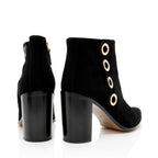 Chloe Suede Grommet Booties - Size 8 / 38 (SHF-19874)