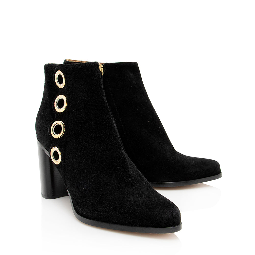 Chloe Suede Grommet Booties - Size 8 / 38 (SHF-19874)