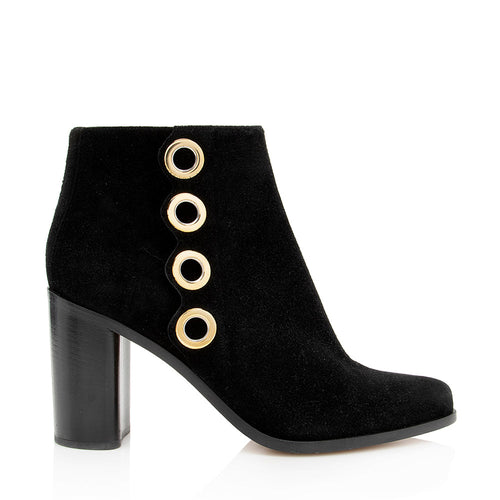 Chloe Suede Grommet Booties - Size 8 / 38 (SHF-19874)