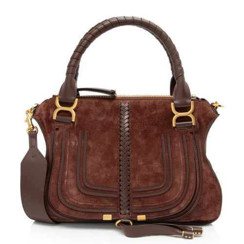 Chloe Suede Marcie Medium Satchel (SHF-9KssaD)