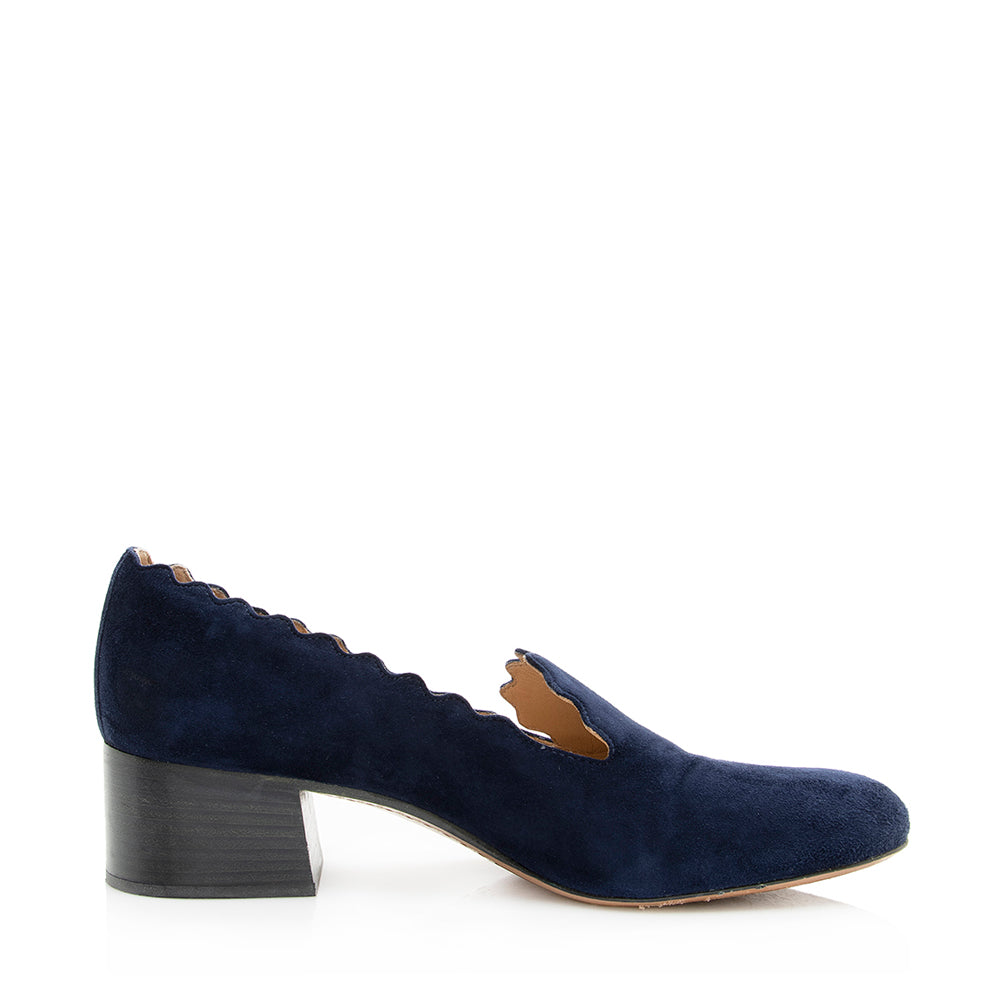 Chloe Suede Scalloped Lauren Pumps - Size 9 / 39 (SHF-19731)