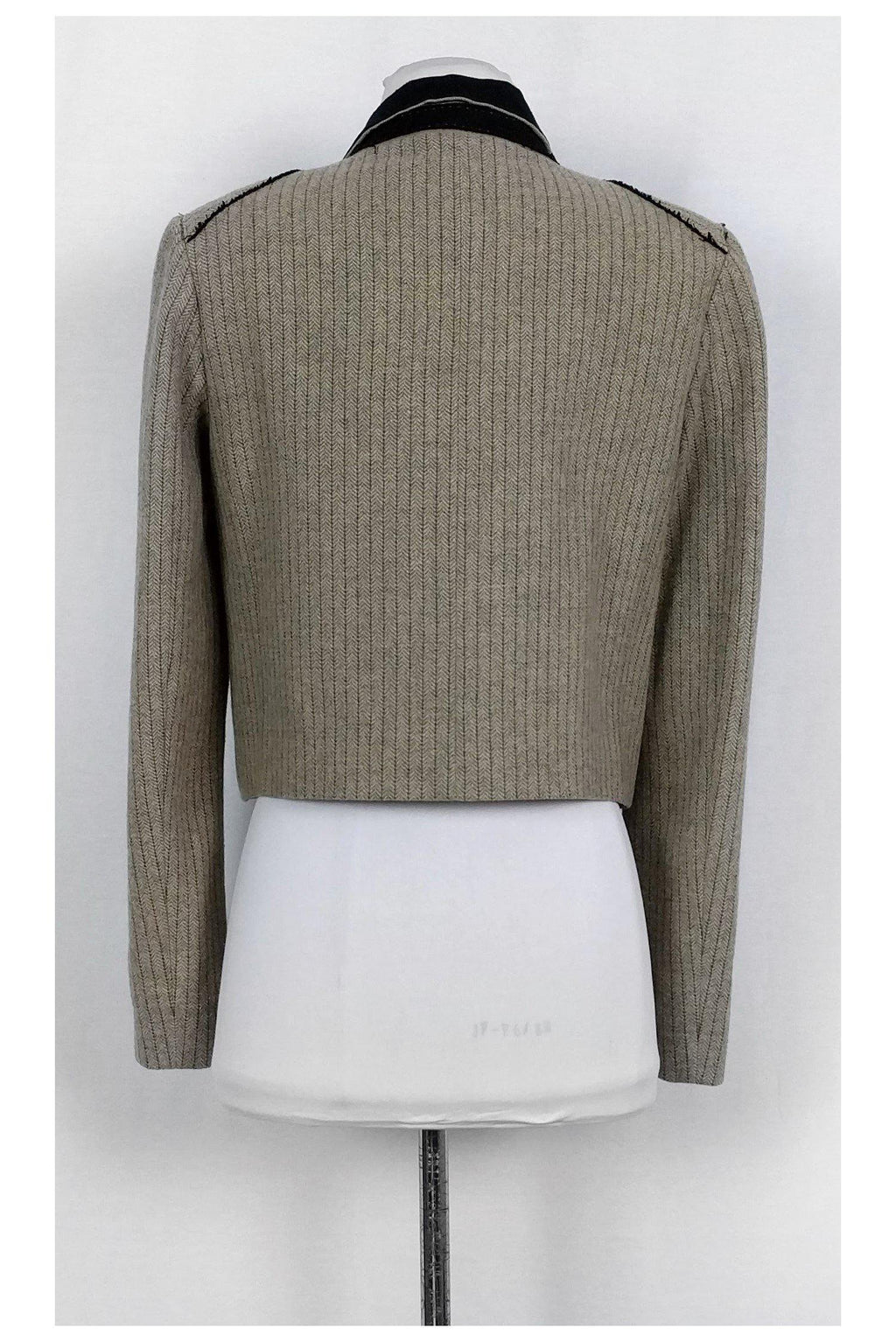 Chloe - Tan Striped Sequin Jacket Sz 6