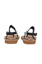 Chloe - Tan w/ Black Logo Strappy Sandals Sz 11
