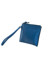 Chloe - Teal Leather Zippered Wristlet