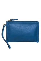 Chloe - Teal Leather Zippered Wristlet