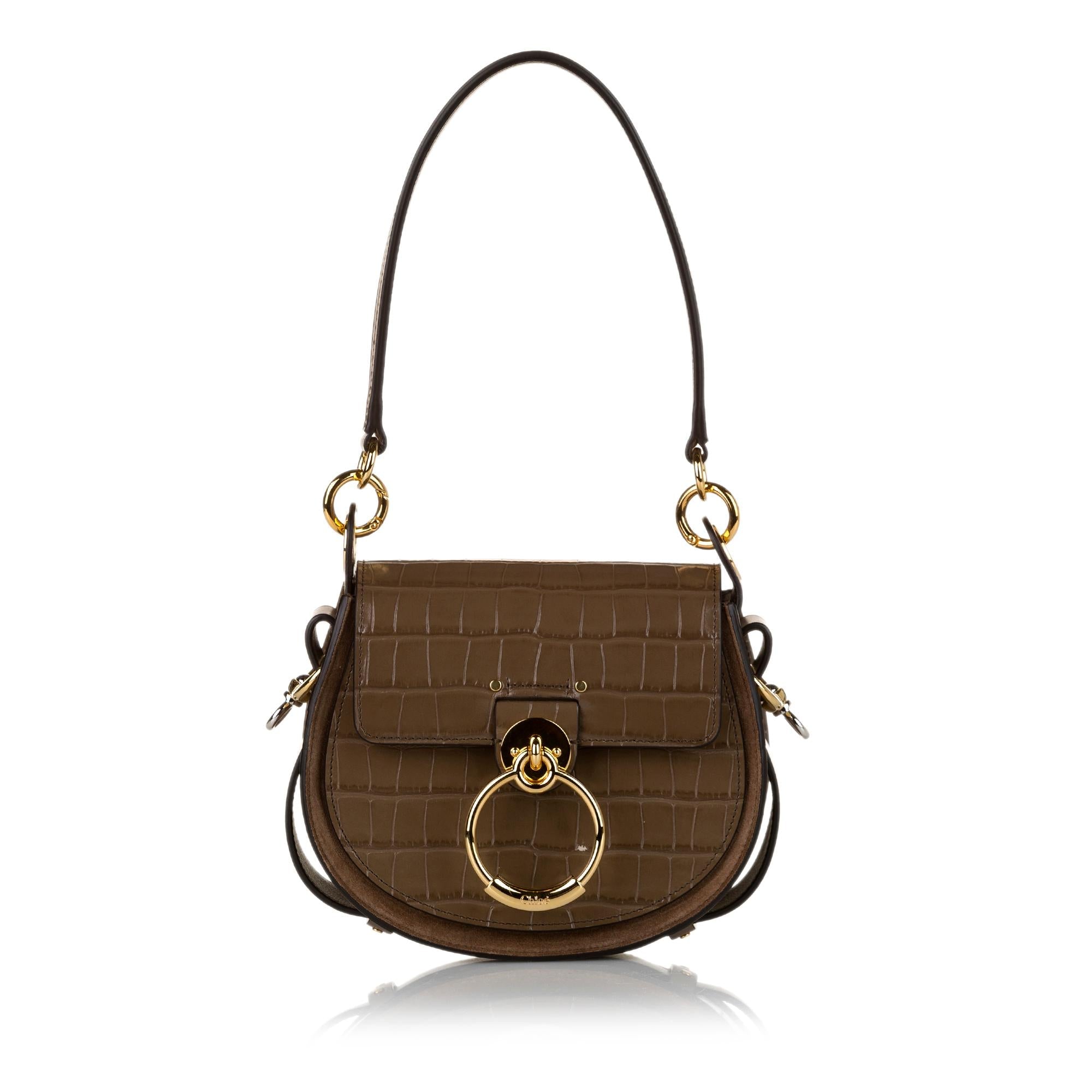 Chloe Tess Embossed Leather Satchel (SHG-34299)