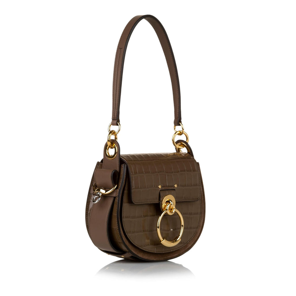 Chloe Tess Embossed Leather Satchel (SHG-34299)