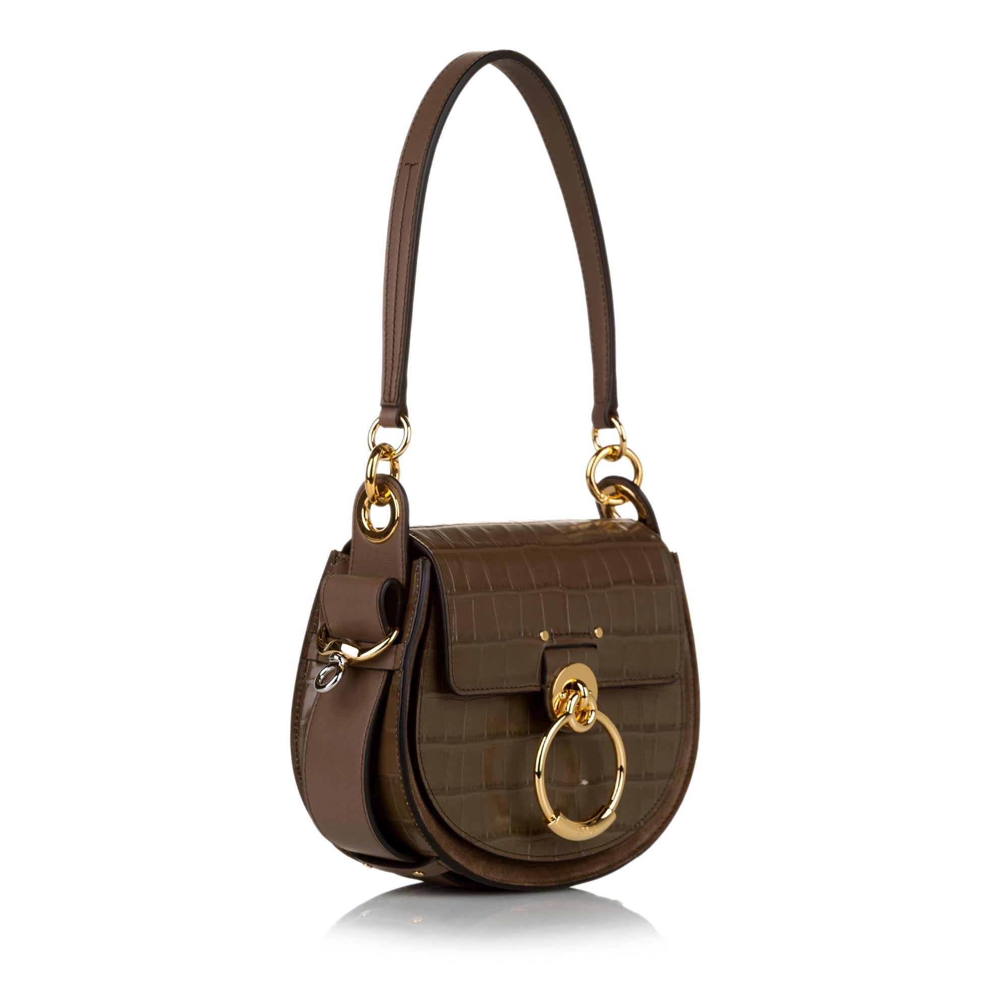 Chloe Tess Embossed Leather Satchel (SHG-34299)