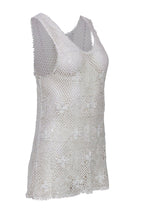 Chloe - White Crochet & Lace Tank Sz M