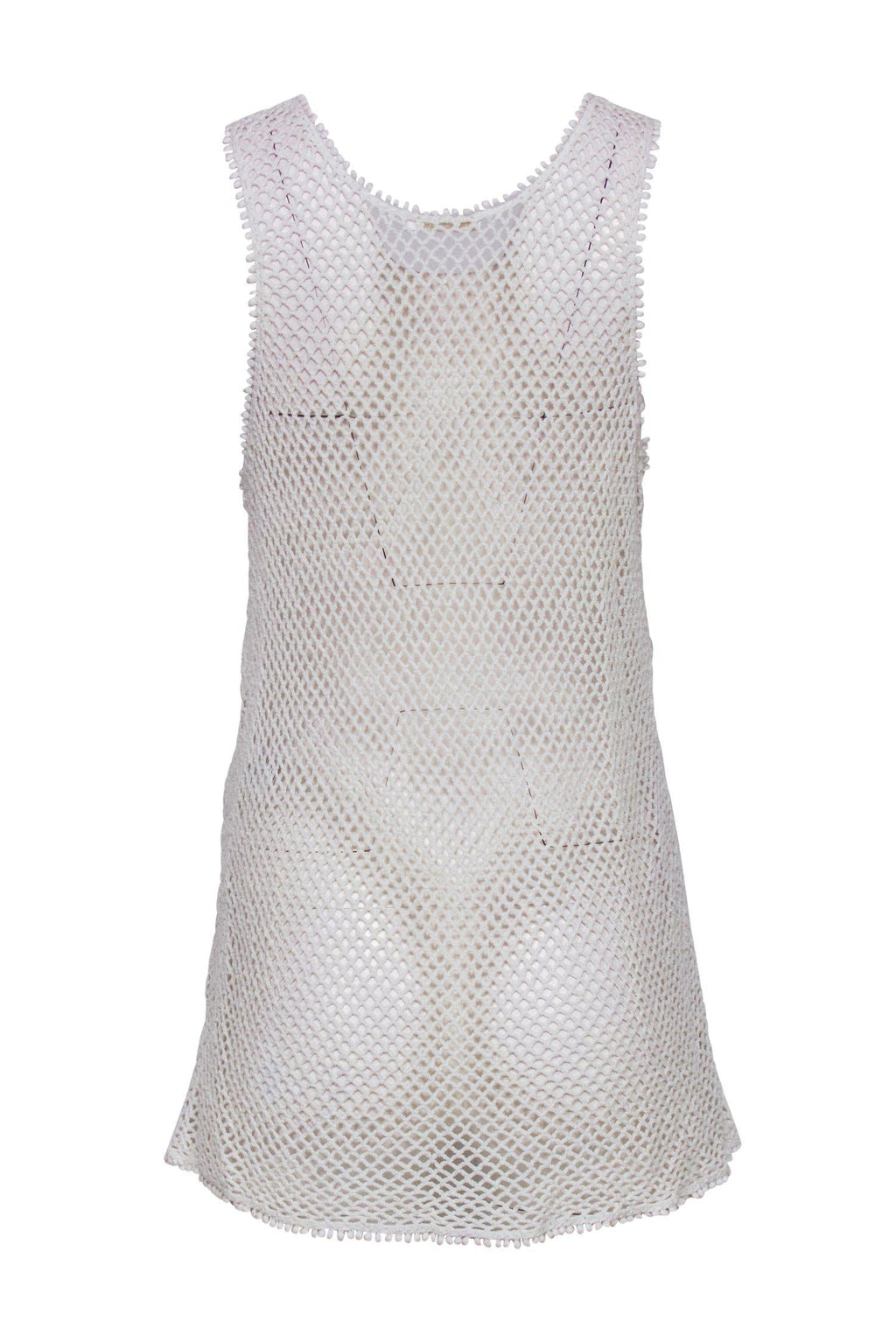Chloe - White Crochet & Lace Tank Sz M