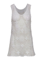 Chloe - White Crochet & Lace Tank Sz M