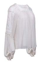 Chloe - White Silk Peasant Blouse Sz 4
